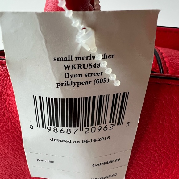 Kate Spade Small Meriweather Flynn Street Satchel Crossbody Red NWT NEW - Picture 7 of 12